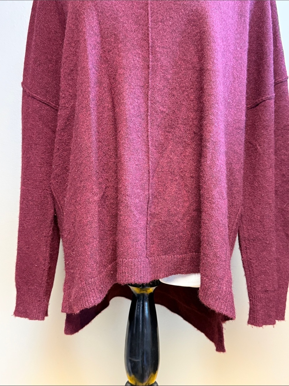 Catherine Malandrino 100% Cashmere Sweater Women's XL Burgundy Knit Top - Picture 3 of 6